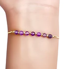 Pulsera Amatista Facetada 4mm Veneciana Enchapado Oro 18K Adaptable 2