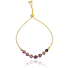 Pulsera Amatista Facetada 4mm Veneciana Enchapado Oro 18K Adaptable 1