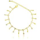 Pulsera Strass Gota Colgante Enchapado Oro 18K 1