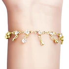 Pulsera Strass Gota Colgante Enchapado Oro 18K 2