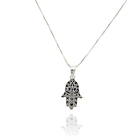 Collar Mano De Fátima Lámina Veneciana Plata Fina 925 1