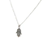 Collar Mano De Fátima Lámina Veneciana Plata Fina 925 3