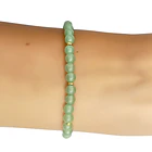 Pulsera Jade 4mm Bolita Enchapado Oro 18K 2