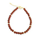 Pulsera Cornalina Redondo 4mm Enchapado Oro 18K  3
