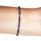 Pulsera Azurita Facetada 3mm Enchapado Oro 18K 2