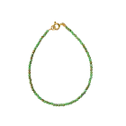 Pulsera Verde Dorado Cristal Enchapado Oro 18K 3
