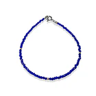 Pulsera Cristal Azul Bolita Plata Fina 925 3