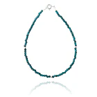 Pulsera Cristal Verde Petróleo Bolita Plata Fina 925 1