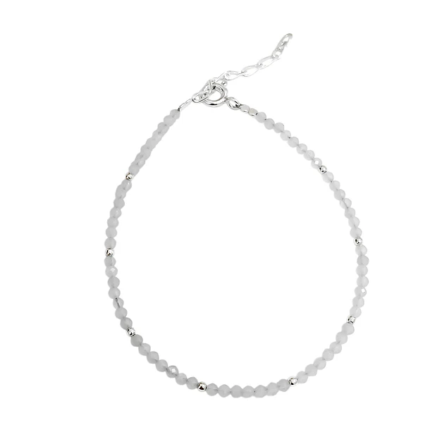 Pulsera Aguamarina Bolita Plata Fina 925 3