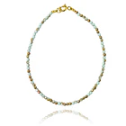 Pulsera Cristal Celeste Dorado Enchapado Oro 18K 1