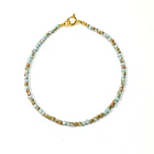 Pulsera Cristal Celeste Dorado Enchapado Oro 18K 3