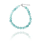 Pulsera Jade Azul Facetado 6mm Plata Fina 925 1