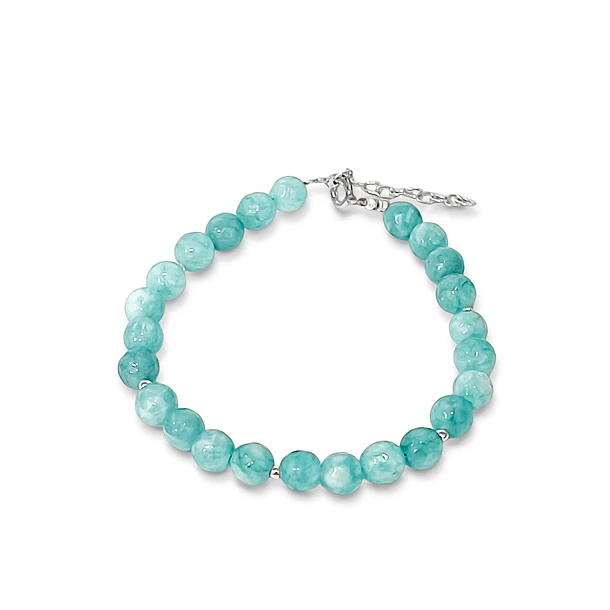 Pulsera Jade Azul Facetado 6mm Plata Fina 925 3