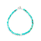 Pulsera Turquesa Facetada 3mm Plata Fina 925 3