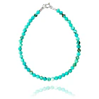 Pulsera Turquesa Facetada 3mm Plata Fina 925 1