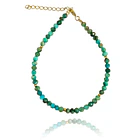 Pulsera Apatita Facetada 3mm Enchapado Oro 18K 1