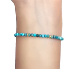 Pulsera Apatita Facetada 3mm Enchapado Oro 18K 2