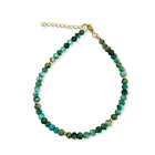 Pulsera Apatita Facetada 3mm Enchapado Oro 18K 3