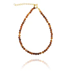 Pulsera Cornalina Facetada 3mm Enchapado Oro 18K 1
