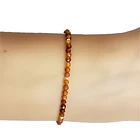 Pulsera Cornalina Facetada 3mm Enchapado Oro 18K 2