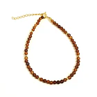 Pulsera Cornalina Facetada 3mm Enchapado Oro 18K 3