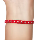 Pulsera Tejida Cordón Rojo Bolitas Plata Fina 925 2