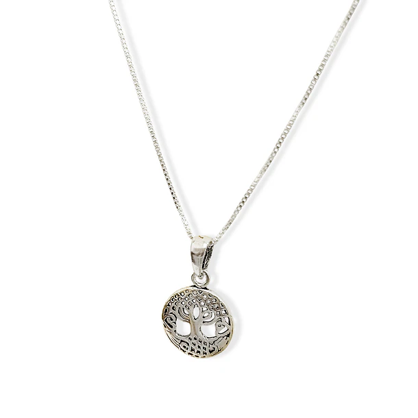 Collar Árbol De La Vida Redondo Plata Fina 925 3