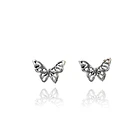 Aros Mariposa Calada Plata Fina 925 1