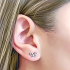 Aros Mariposa Calada Plata Fina 925 2