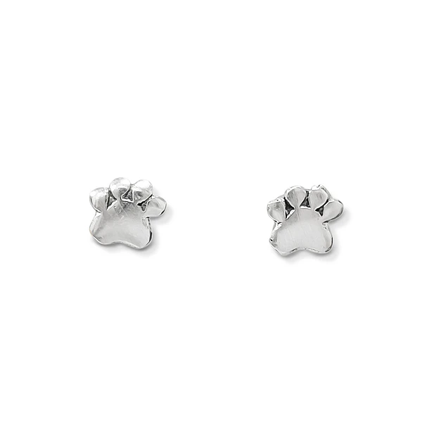 Aros Huella Perro Mini Plata Fina 925