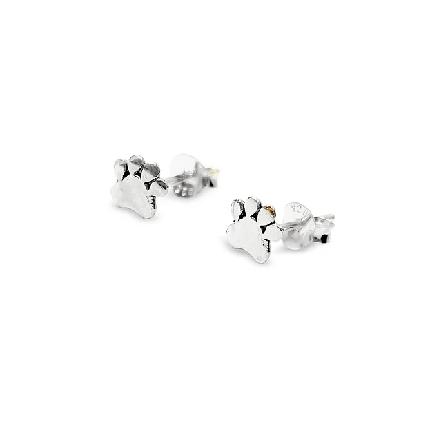 Aros Huella Perro Mini Plata Fina 925 3