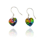 Aros Corazón Cristal Austríaco Vitrail Gancho Plata Fina 925 1