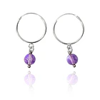 Aros Argolla Amatista 6mm Plata Fina 925 1