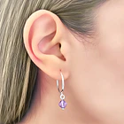 Aros Argolla Amatista 6mm Plata Fina 925 2