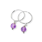 Aros Argolla Amatista 6mm Plata Fina 925 3