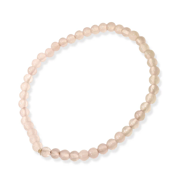 Pulsera Cuarzo Blanco 4mm Elasticada 3