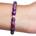 Pulsera Amatista 8mm Facetada Plata Fina 925 2