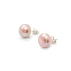 Aros Perla De Río Rosada 10mm Plata Fina 925 1