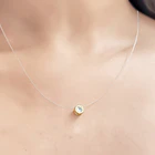 Collar Invisible Punto De Luz 6mm Enchapado Oro 18K 3