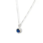 Collar Lady Circón Redondo Azul Blanco Plata Fina 925 3