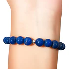 Pulsera Lapislázuli 8mm Bola Elasticada 2