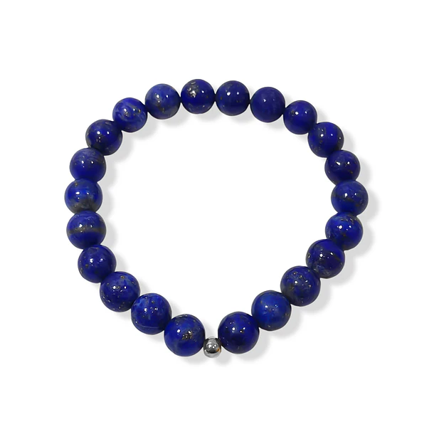 Pulsera Lapislázuli 8mm Bola Elasticada 3
