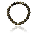 Pulsera Pirita 8mm Bolita Enchapada Oro 18K Elasticada 1