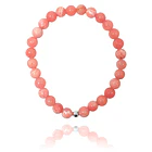 Pulsera Rodocrosita 6mm Bola Plata Fina 925 Elasticada 1