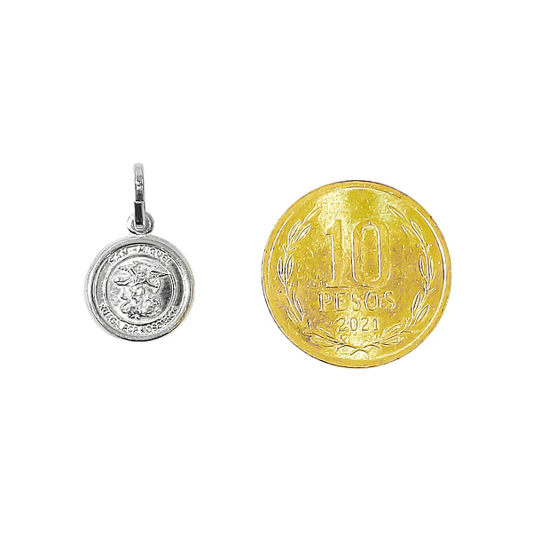 Colgante Medalla San Miguel Árcangel 12mm Plata Fina 925 3