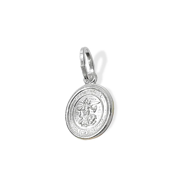 Colgante Medalla San Miguel Árcangel 12mm Plata Fina 925 5