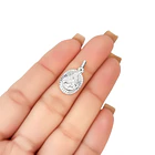 Colgante Medalla Virgen Del Carmen 11mm Rayos Plata Fina 925 2