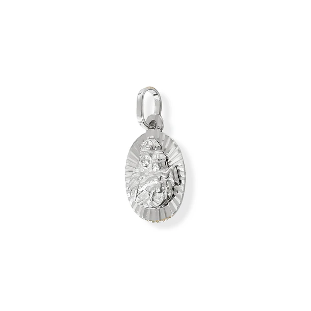 Colgante Medalla Virgen Del Carmen 11mm Rayos Plata Fina 925 4