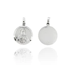 Colgante Medalla Sagrado Corazón 16mm Plata Fina 925 3