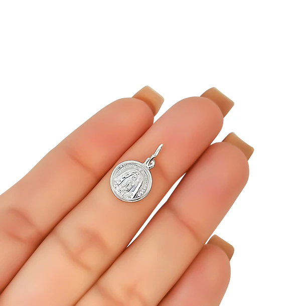 Colagante Medalla Virgen De Betania 10mm Plata Fina 925